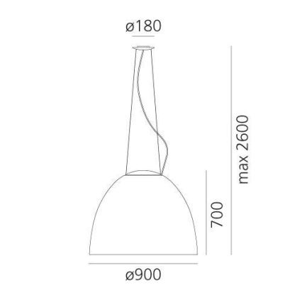 Artemide A242900 - Ljuskrona med textilsladd NUR 2xR7s/11W/230V antracit