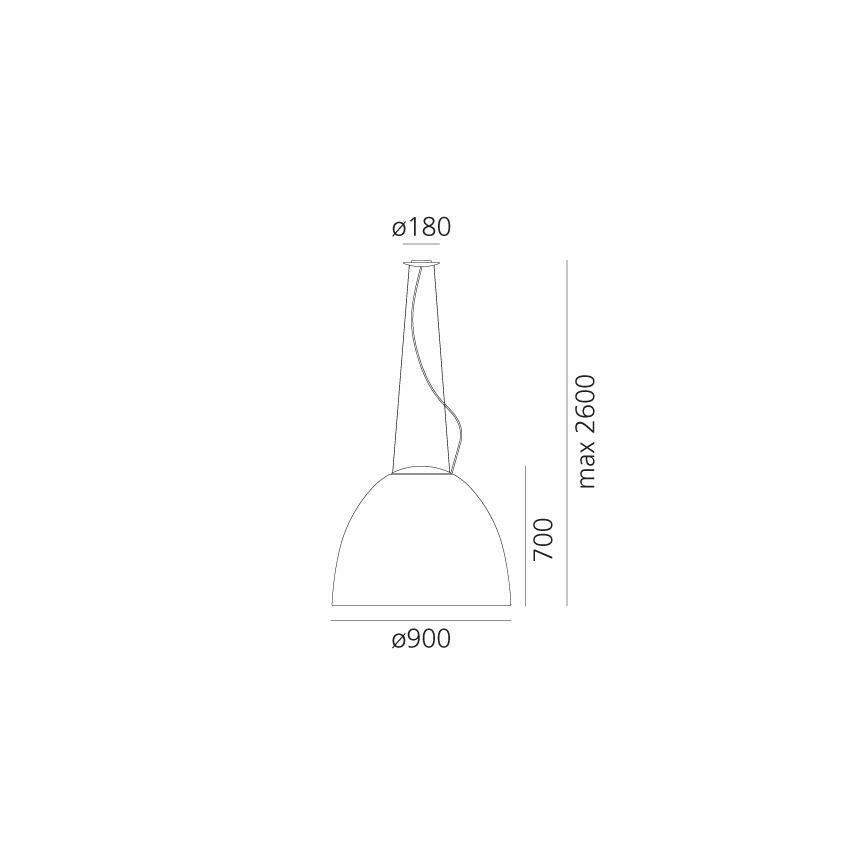 Artemide A242900 - Ljuskrona med textilsladd NUR 2xR7s/11W/230V antracit