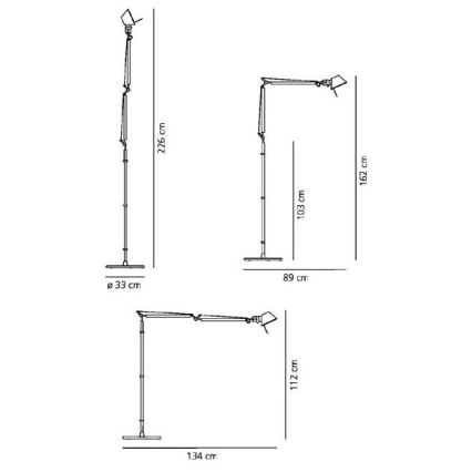 Artemide AR 0947010A+AR A012820 KOMPLET - Golvlampa TOLOMEO 1xE27/100W/230V