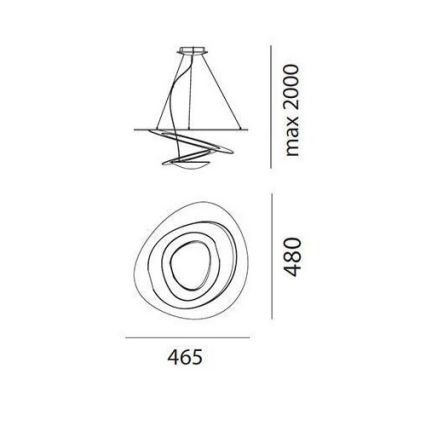 Artemide AR 1249010A - Dimbar LED-lampakrona med snöre PIRCE MICRO 1xLED/27W/230V