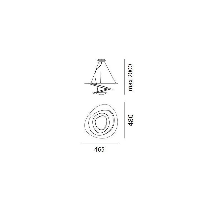 Artemide AR 1249010A - Dimbar LED-lampakrona med snöre PIRCE MICRO 1xLED/27W/230V