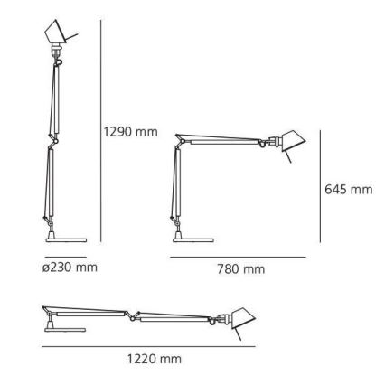 Artemide AR A004420+AR A005320 KOMPLET - Bordslampa 1xE27/70W/230V