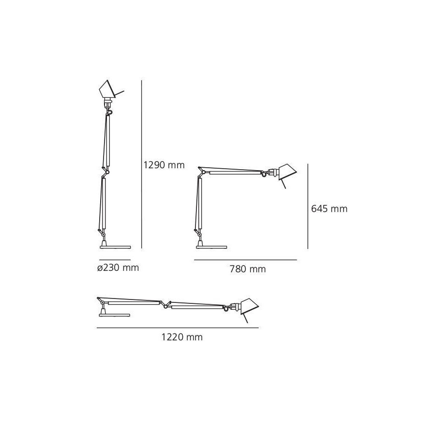 Artemide AR A004420+AR A005320 KOMPLET - Bordslampa 1xE27/70W/230V