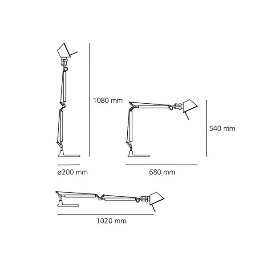 Artemide AR A005910+AR A008600 KOMPLET - Bordslampa TOLOMEO 1xE27/70W/230V