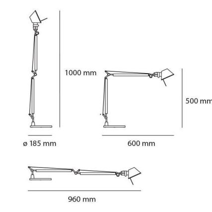 Artemide AR A015100+AR A003900 KOMPLET - Dimbar LED-lampa TOLOMEO 1xLED/9W