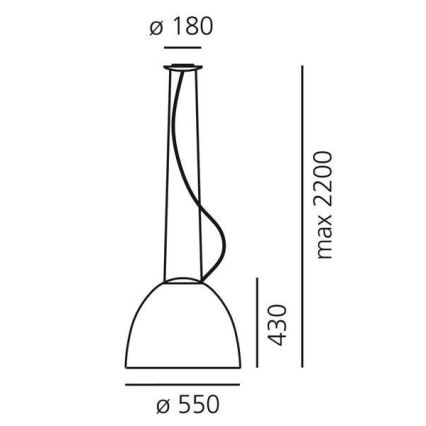 Artemide AR A242100 - Ljuskrona med snöre NUR 1xE27/205W/230V