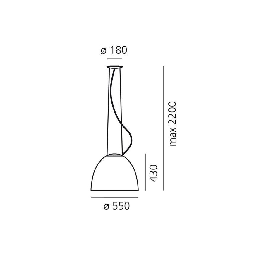 Artemide AR A242100 - Ljuskrona med snöre NUR 1xE27/205W/230V