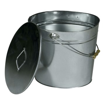 Askhink med lock 24 l skinande krom