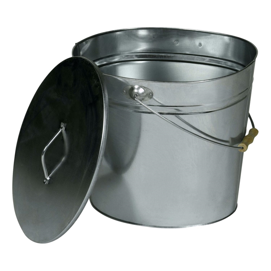 Askhink med lock 24 l skinande krom