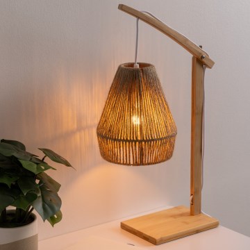 Atmosphera - Bordslampa KARLA 1xE27/40W/230V bambu