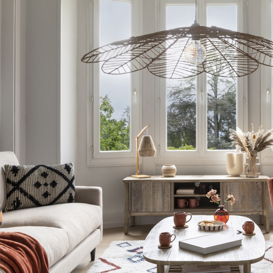 Atmosphera - Bordslampa KARLA 1xE27/40W/230V bambu