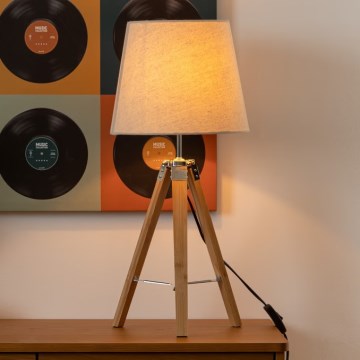 Atmosphera - Bordslampa RUNO 1xE27/25W/230V bambu/grädde