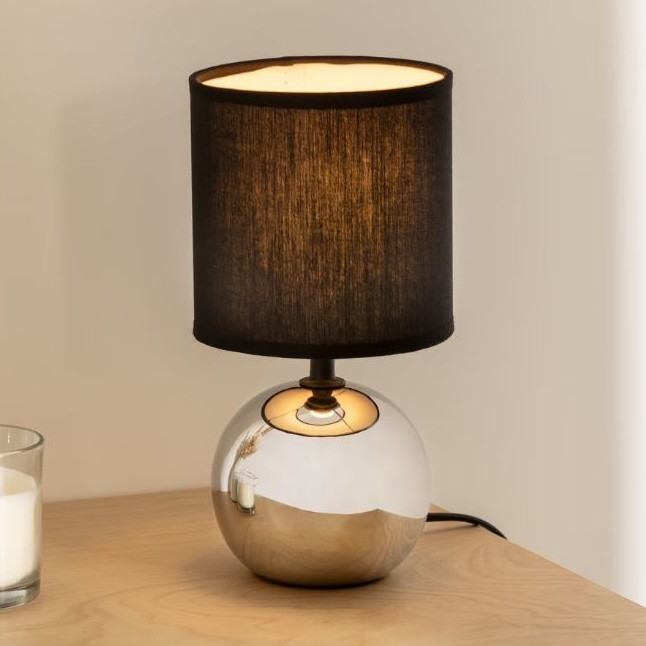 Atmosphera - Bordslampa TIMÉO 1xE14/60W/230V skinande krom/svart
