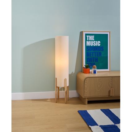 Atmosphera - Golvlampa KEYAH 1xE27/25W/230V gummiträ