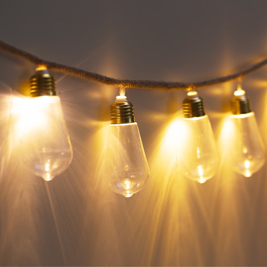 Atmosphera - LED dekorativ kedja KRANS 10xLED/2xAA 1,65m varm vit