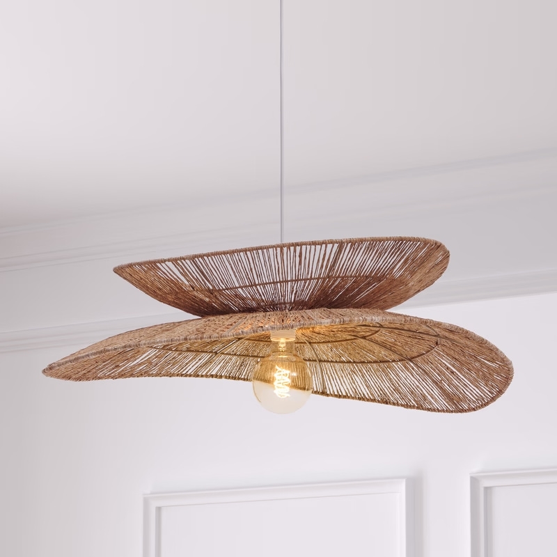 Atmosphera - Ljuskrona med textilsladd ALARA 1xE27/40W/230V jute