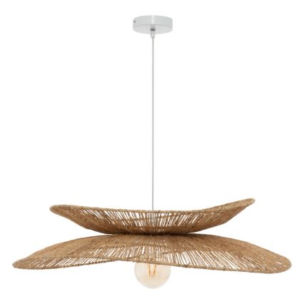 Atmosphera - Ljuskrona med textilsladd ALARA 1xE27/40W/230V jute