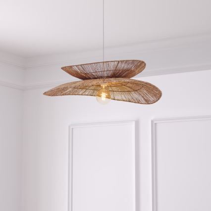 Atmosphera - Ljuskrona med textilsladd ALARA 1xE27/40W/230V jute