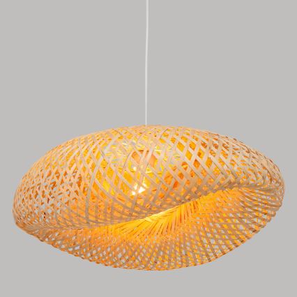 Atmosphera - Ljuskrona med textilsladd BEDDY 1xE27/40W/230V bambu