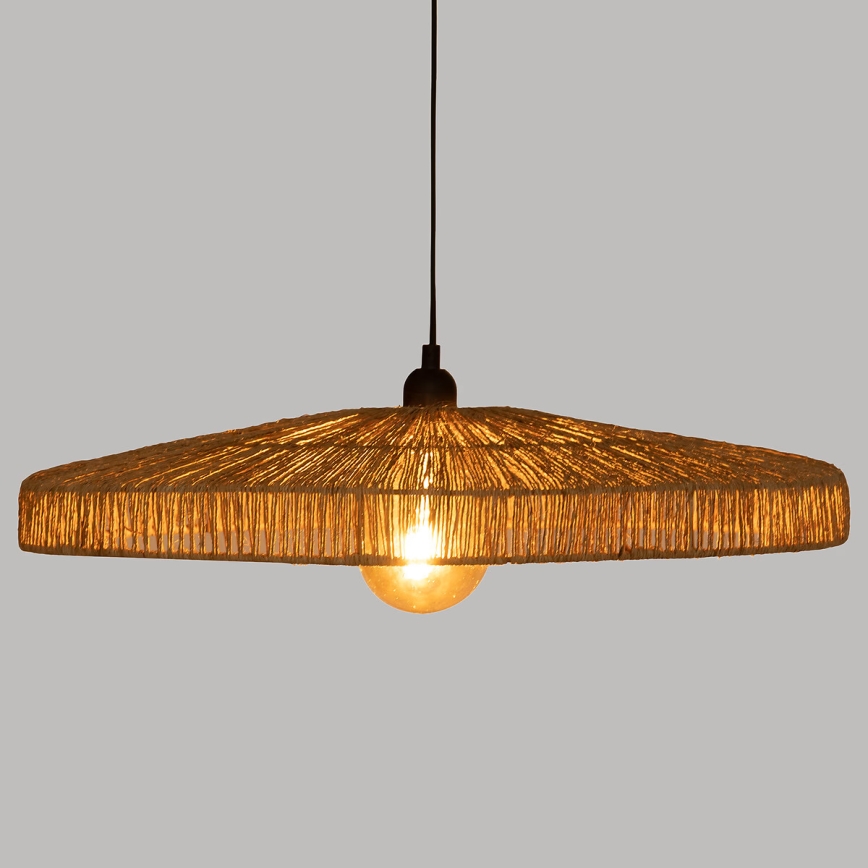 Atmosphera - Ljuskrona med textilsladd BELLAMY 1xE27/40W/230V jute