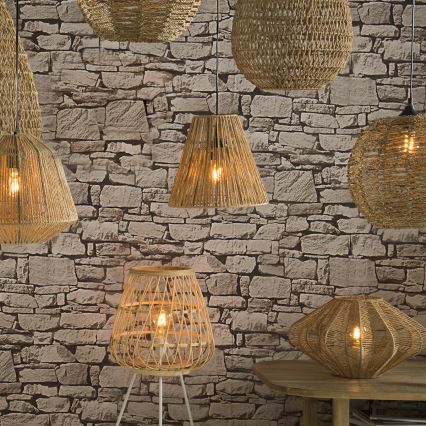 Atmosphera - Ljuskrona med textilsladd GIADA 1xE27/40W/230V jute