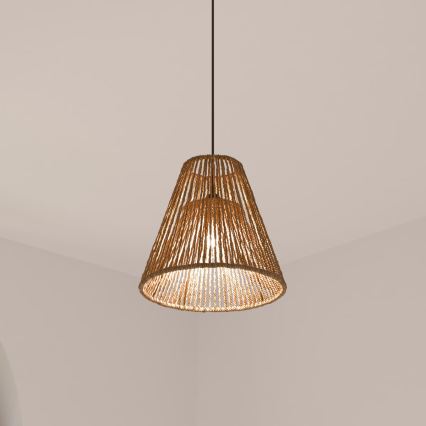 Atmosphera - Ljuskrona med textilsladd GIADA 1xE27/40W/230V jute