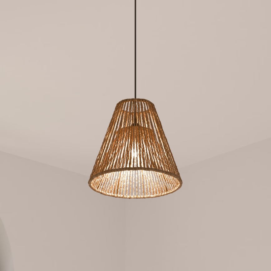 Atmosphera - Ljuskrona med textilsladd GIADA 1xE27/40W/230V jute