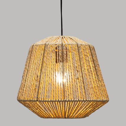 Atmosphera - Ljuskrona med textilsladd JILY 1xE27/40W/230V jute beige