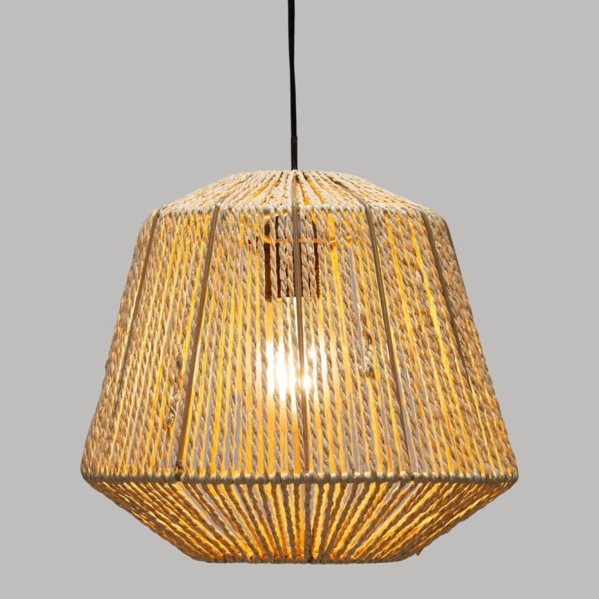 Atmosphera - Ljuskrona med textilsladd JILY 1xE27/40W/230V jute beige