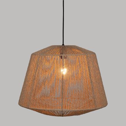 Atmosphera - Ljuskrona med textilsladd JILY 1xE27/40W/230V jute