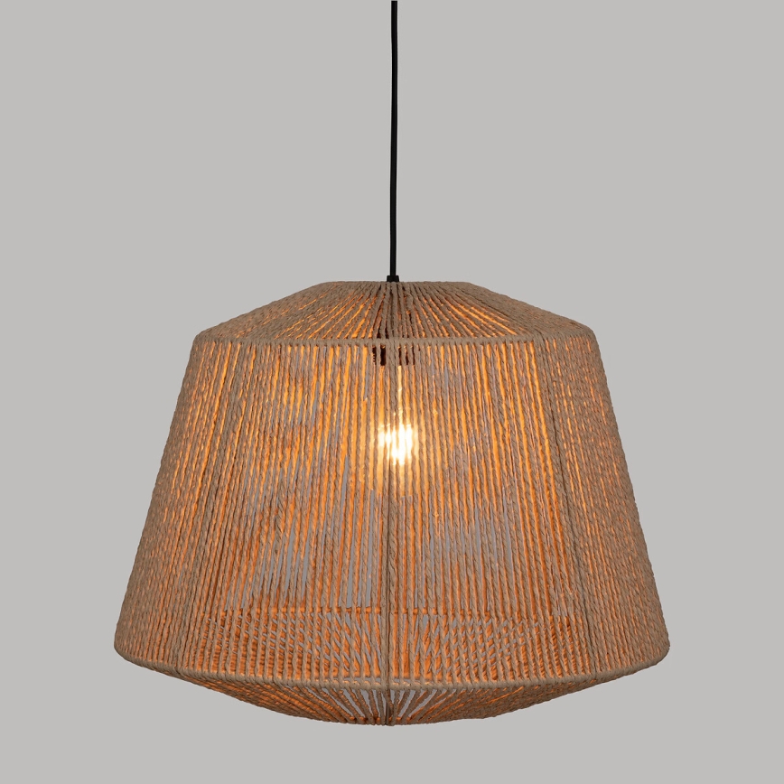Atmosphera - Ljuskrona med textilsladd JILY 1xE27/40W/230V jute