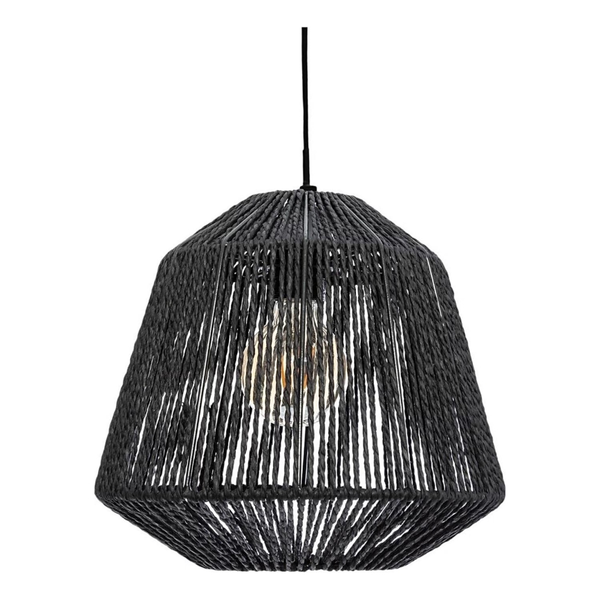 Atmosphera - Ljuskrona med textilsladd JILY 1xE27/40W/230V jute svart
