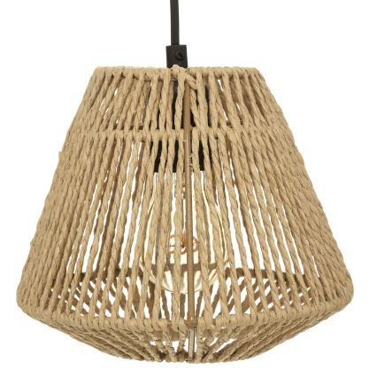Atmosphera - Ljuskrona med textilsladd JILY 3xE27/40W/230V jute