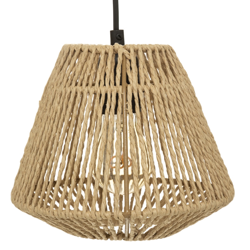 Atmosphera - Ljuskrona med textilsladd JILY 3xE27/40W/230V jute