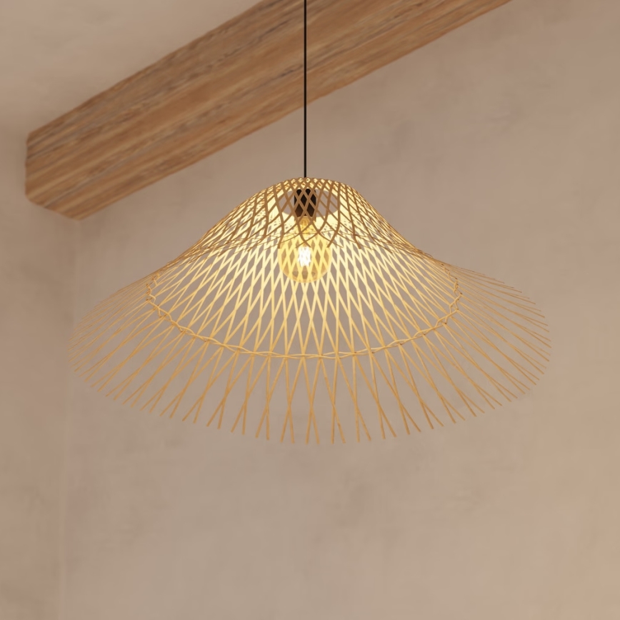Atmosphera - Ljuskrona med textilsladd MOXA 1xE27/60W/230V bambu