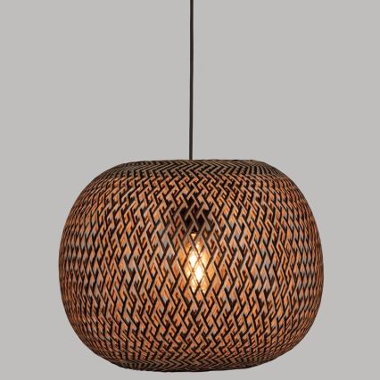 Atmosphera - Ljuskrona med textilsladd SINAI 1xE27/40W/230V bambu