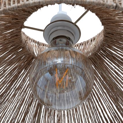 Atmosphera - Ljuskrona med textilsladd ZELIA 1xE27/40W/230V jute