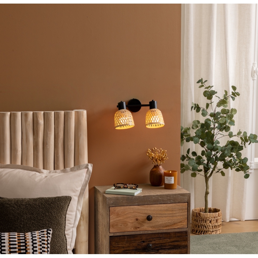 Atmosphera - Spotlampa LIO 2xE27/25W/230V bambu