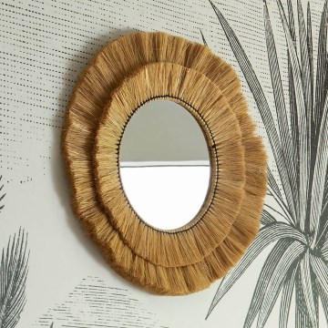 Atmosphera - Väggspegel ALBA diameter 57 cm raffiabaster