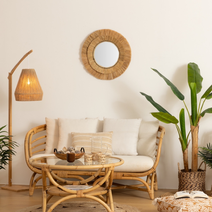 Atmosphera - Väggspegel ALBA diameter 57 cm raffiabaster