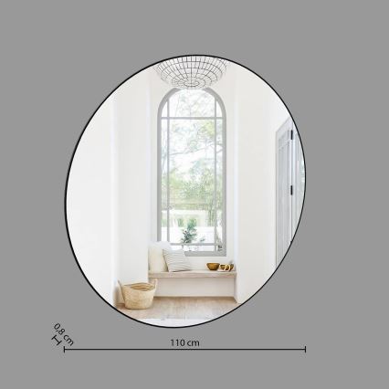 Atmosphera - Väggspegel ALICE diameter 110 cm svart