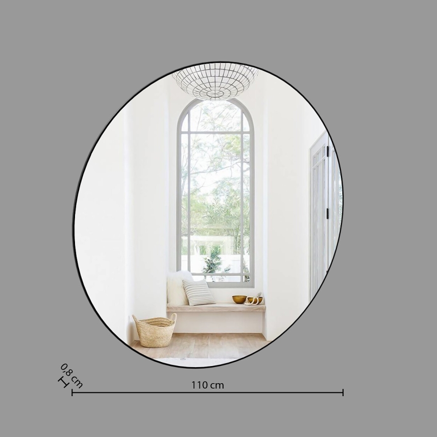 Atmosphera - Väggspegel ALICE diameter 110 cm svart