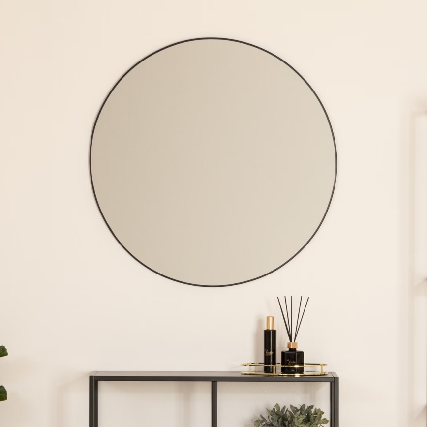 Atmosphera - Väggspegel ALICE diameter 76 cm svart