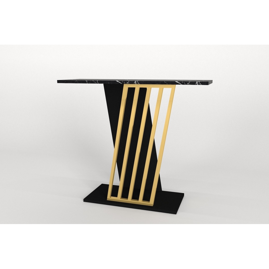 Avlastningsbord GRAVITY 76,8x90 cm svart/guld