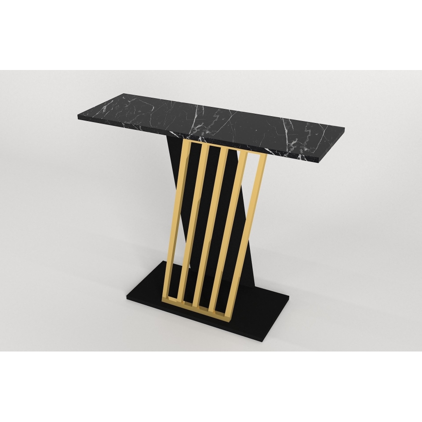 Avlastningsbord GRAVITY 76,8x90 cm svart/guld