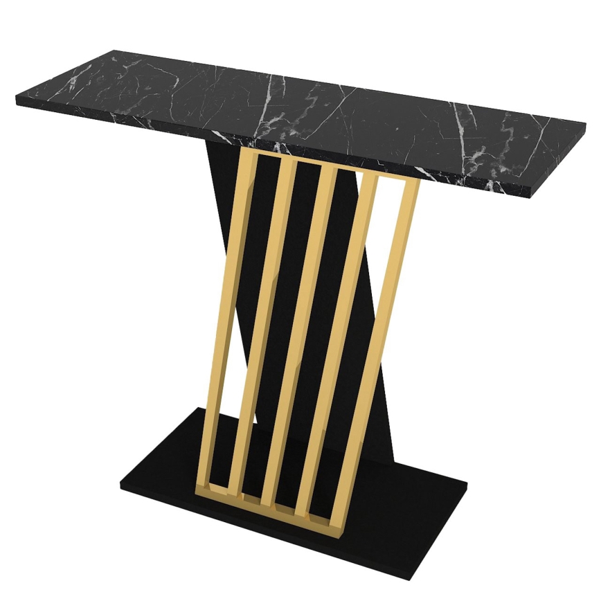 Avlastningsbord GRAVITY 76,8x90 cm svart/guld
