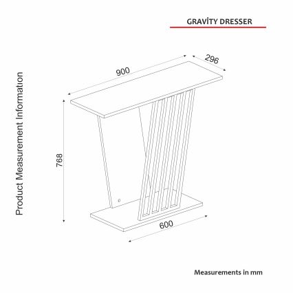 Avlastningsbord GRAVITY 76,8x90 cm svart/guld