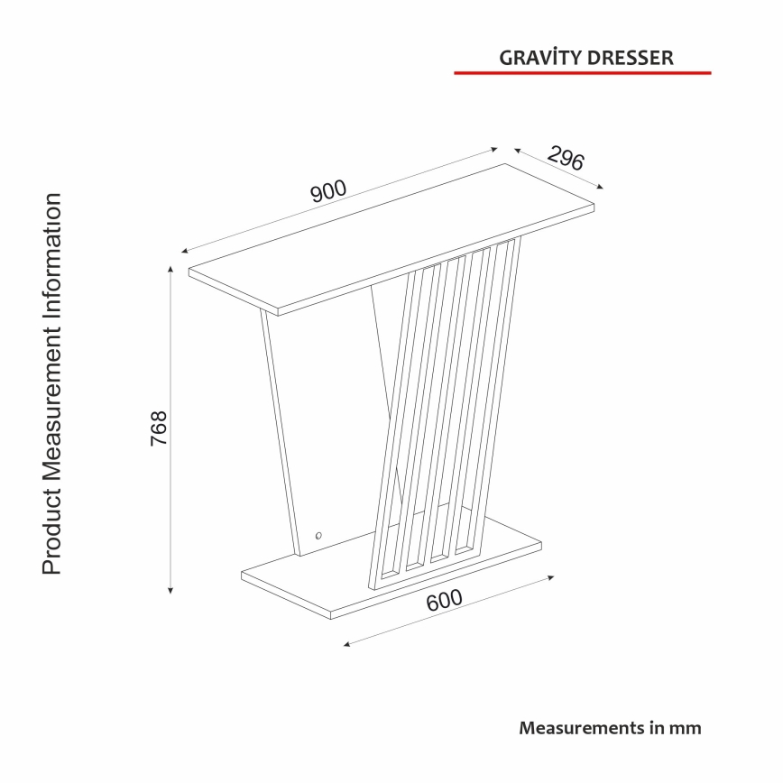 Avlastningsbord GRAVITY 76,8x90 cm svart/guld