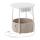 Avlastningsbord med inbyggda eluttag och USB-portar NOIRA beige/vit