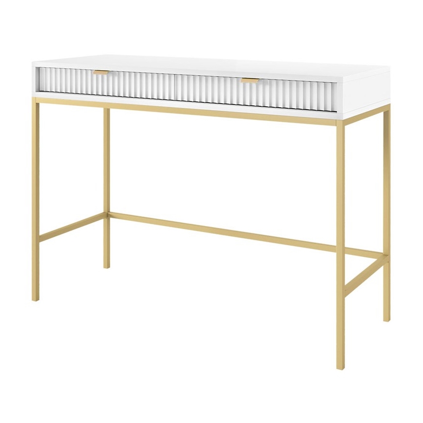 Avlastningsbord NOVA 77x104 cm vit/guld